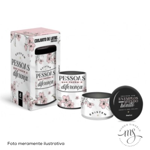 Conjunto de Latas Porta Jóias 3 Divisões Pessoas Que Fazem A Diferença - Brasfoot Presentes