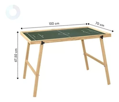 Campo de Futebol de Botão Mesa em Madeira Com Pés Dobráveis 100X70cm - Souza