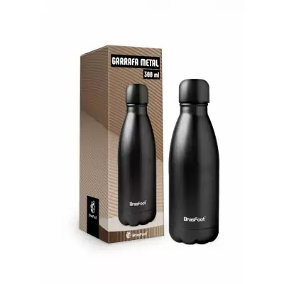 Garrafa Térmica Metal Neo 350ml - Preto Fosco - Brasfoot
