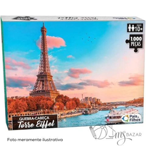 Quebra Cabeça Torre Eiffel Com 1000 Peças - Pais e Filhos