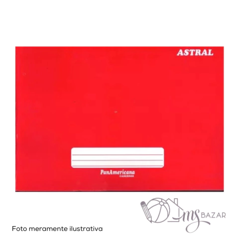 Caderno Brochura 1/4 Horizontal Capa Dura Vermelho 96 Folhas - Astral Panamericana