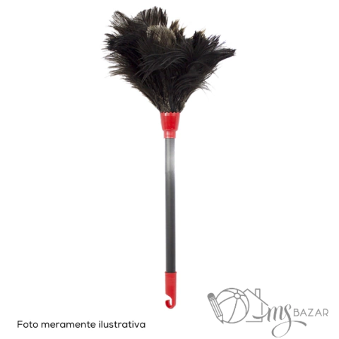 Espanador de Pena de Avestruz Médio Cabo Plástico 65cm - Shangri La