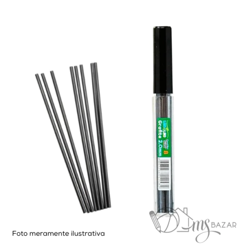 Mina de Grafite 2.0mm HB Resistente Com 8 Grafites - Leo e Leo