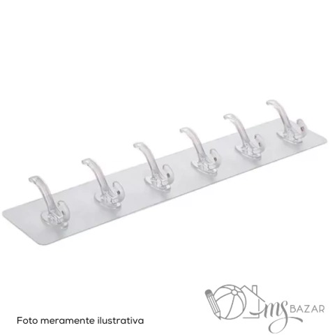 Kit 6 Ganchos Parede Adesivo Organizador Multiuso - Kehome
