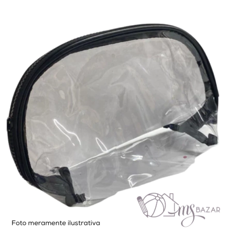 Necessaire Redonda de Plástico Transparente 19cm - Kehome