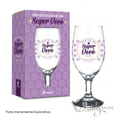 Taça Windsor Temas Super Vovó - Brasfoot Presentes