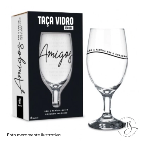 Taça Windsor 330ml Temas Amigos São A Família - Brasfoot Presentes