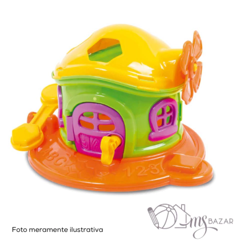 Brinquedo Didático Educativo de Encaixe Para Bebê Mini Casinha Cogumelo Encantado - JP Brink