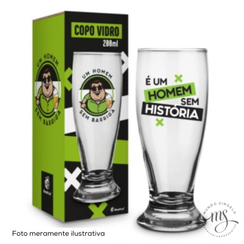 Copo Munich 200ml Tema Um Homem Sem Barriga - Brasfoot Presentes