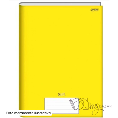 Caderno Brochura 1/4 Vertical Capa Dura Amarelo 96 Folhas - Stiff Jandaia