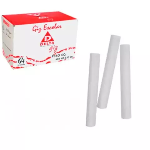Giz Para Quadro Negro Caixa 230g Com 64pçs Branco - Delta