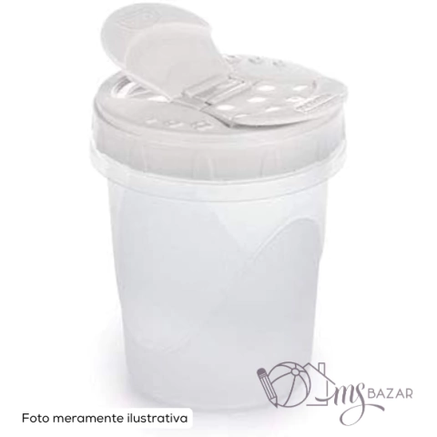 Porta Queijo Ralado de Plástico Com Tampa de Rosca - Plasútil