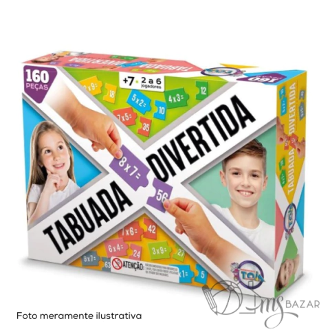 Jogo Educativo Tabuada Divertida Com 160 Peças - Toia