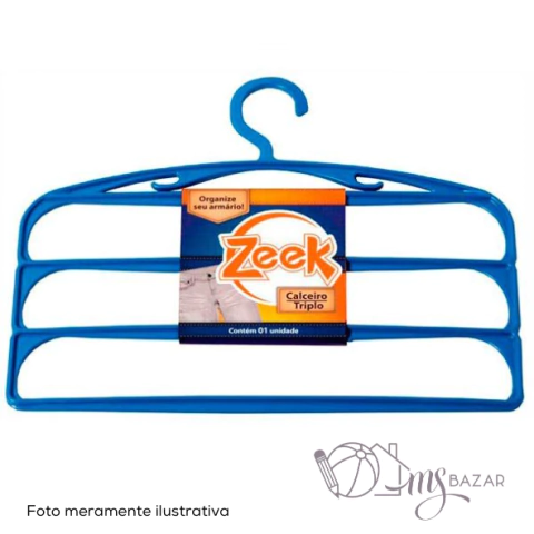 Cabide Calceiro Triplo Unidade Azul - Zeek