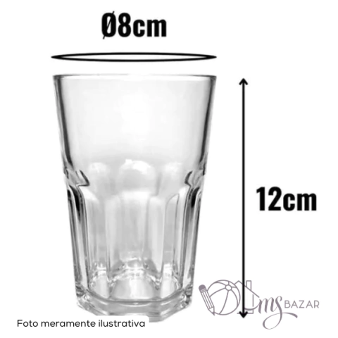 Copo de Vidro Grosso Transparente de 310ml - Kehome