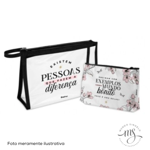Conjunto de 2 Necessaire Pessoas Que Fazem A Diferença - Brasfoot Presentes