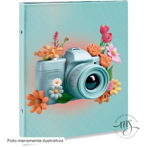 Álbum de Fotografias 15x21 Para 80 Folhas Tema Câmera Floral 896 - Ical