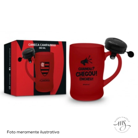 Caneca de Chopp Com Campainha Flamengo 360ml - Brasfoot Presentes