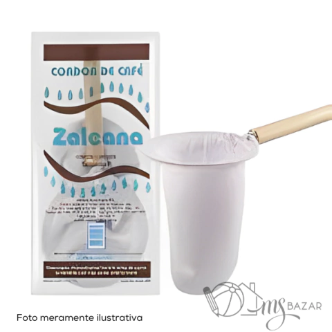 Coador de Pano Tipo Flanela Tamanho P Aro10 Com Cabo Madeira - Zaleana