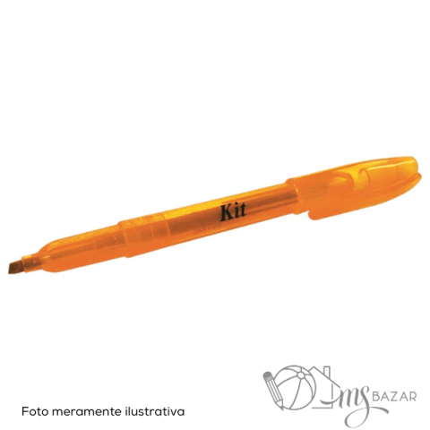 Caneta Marca Texto Fluorescente Laranja - Kit