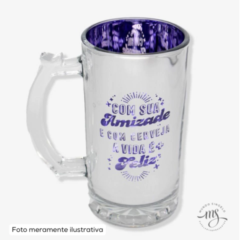 Caneca de Chopp Eletrostática 450ml Tema Com Sua Amizade - Zona Criativa