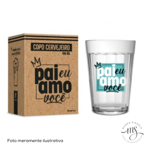 Copo Americano Pai Eu Amo Você 190ml - Brasfoot Presentes