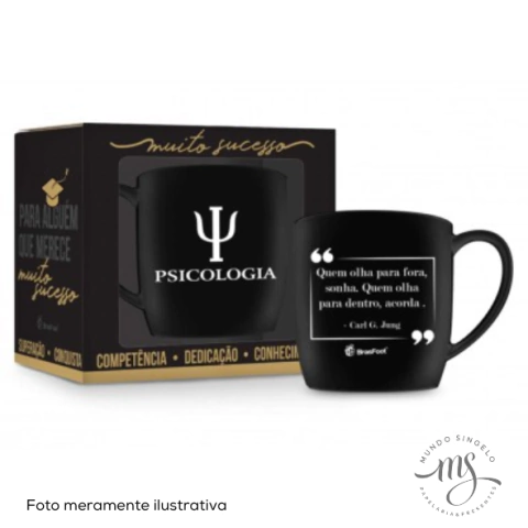 Caneca Urban Porcelana 300ml Tema Psicologia - Brasfoot