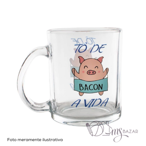 Caneca Bichinhos Com Frase 330ml em Vidro - Kehome