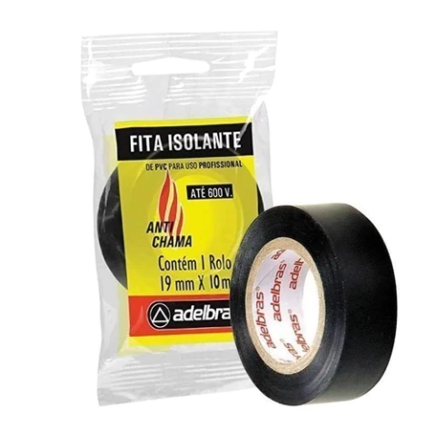 Fita Isolante Antichama Preta Adelbras 19mmX10mts