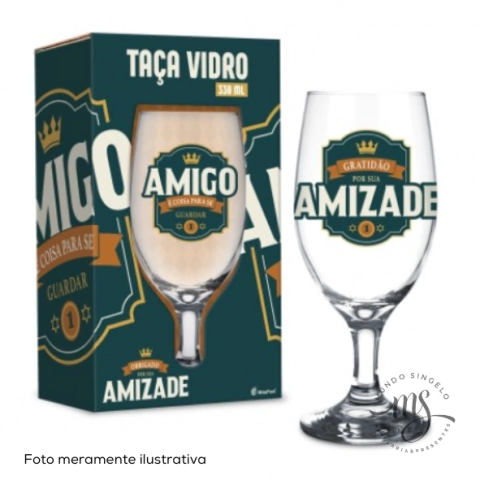 Taça Windsor de Vidro Amigo É Coisa Para Se Guardar 330ml - Brasfoot