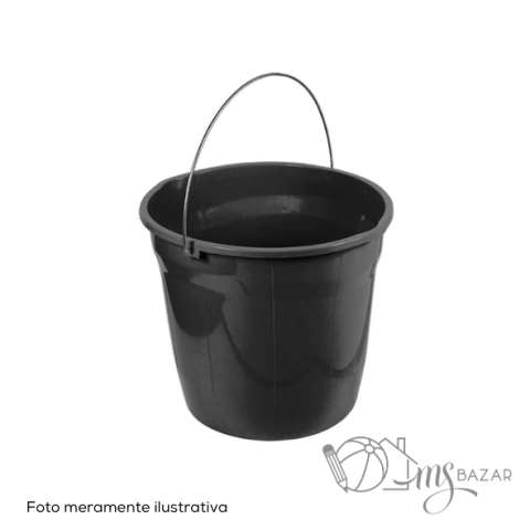 Balde Plástico Redondo Com Alça Metalica 8 Litros - Nova Era