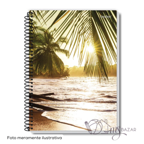 Caderno Universitário Capa Dura Espiral New 400 Folhas - Pauta Branca