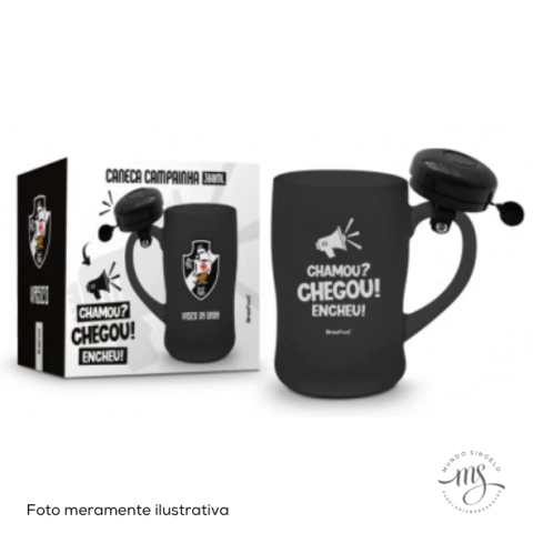 Caneca de Chopp Com Campainha Vasco 360ml - Brasfoot Presentes