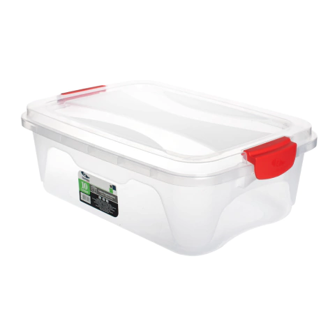 Caixa Organizadora Plástica Baixa Transparente Com Tampa 10 Litros - Rischioto