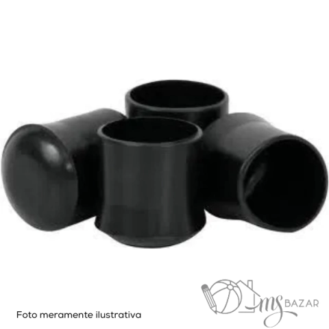 Sapata de Borracha Redonda 3/4 Tipo Ponteira Para Pé de Móvel/Escada Com 4 Unidades - Prorocha