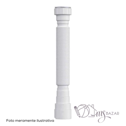 Sifão Tubo Extensivo Universal Sanfonado 72cm Branco - Herc