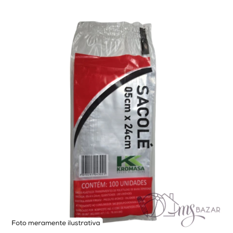 Saco Para Sacolé (Geladinho/Dindin) 5x24cm com 100 Unidades - Kromasa
