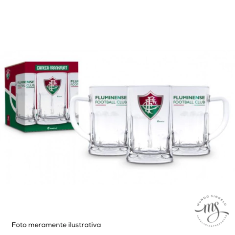 Caneca de Vidro 565ml Fluminense - Brasfoot Presentes