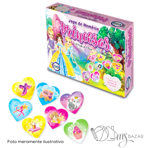Jogo Educativo da Memória Princesas com 50 Peças - Toia