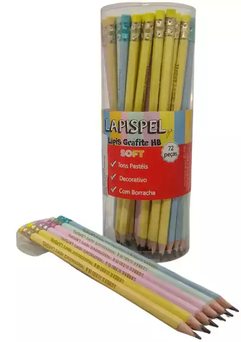 Lápis Grafite HB Soft Com Borracha Tom Pastel - Lapispel