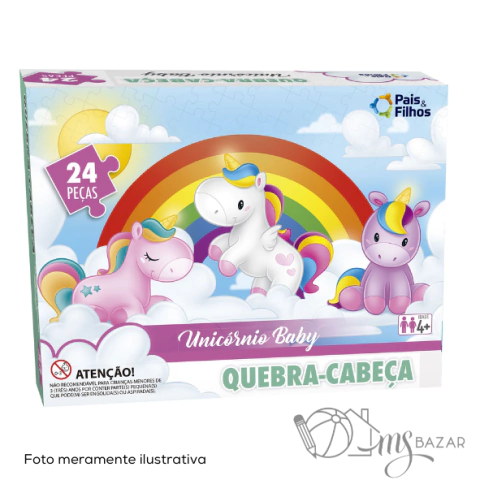 Quebra Cabeça Unicórnio Baby Com 24 Peças - Pais e Filhos