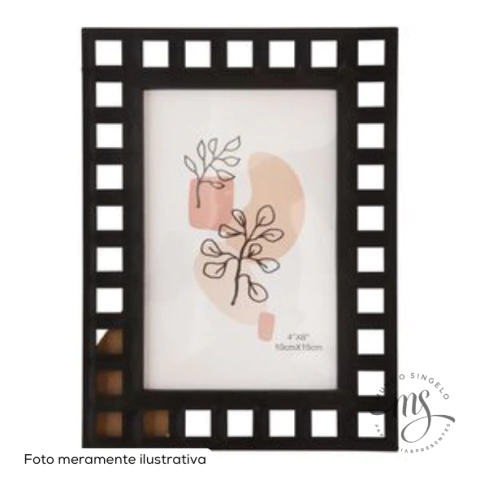 Porta Retrato 10x15cm Plástico e MDF 19,7x14,8x4cm - Moment