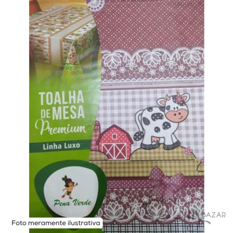 Toalha de Mesa Retangular Linha Luxo 1,40 x 2,10 - Pena Verde