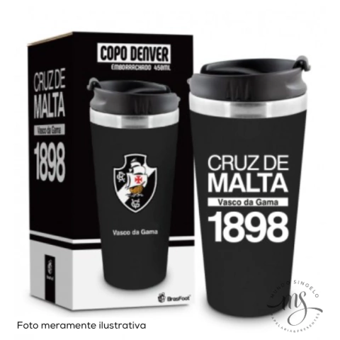 Copo Inox Denver 450ml Emborrachado Vasco - BrasFoot Presentes