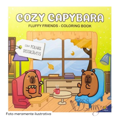 Livro Para Colorir Cozy Capybara Fluffy Friends - Todolivro