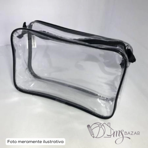 Necessaire Quadrada de Plástico Transparente E Cores - Kehome