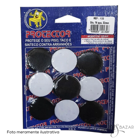 Feltro de Carpete Autoadesivo 32mm Protetor de Piso Com 10 Unidades Encartelado - Prorocha