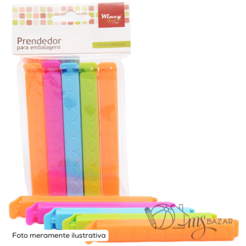 Prendedor Para Embalagens de Saco Plástico Com 5 Peças - Wincy