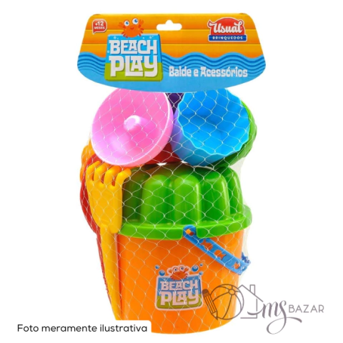 Baldinho de Praia Com Acessórios - Usual Brinquedos