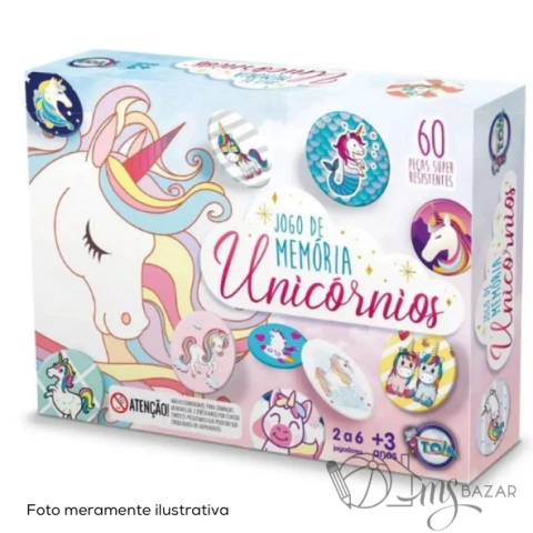 Jogo da Memória Educativo Unicórnios de 60 Peças - Toia